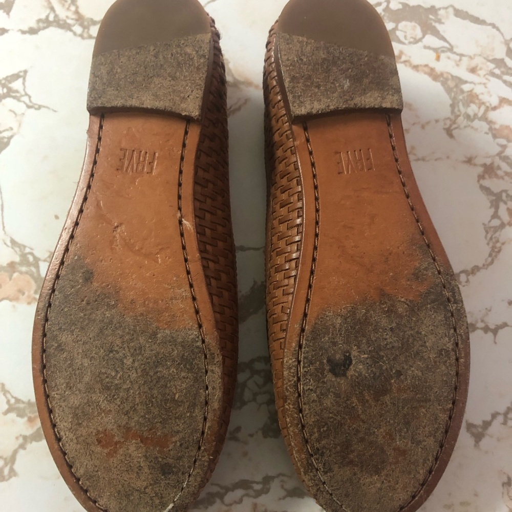 Preowned Frye Carson Braided/Woven Brown Ballet Shoe size 6 - Picture 5 of 6